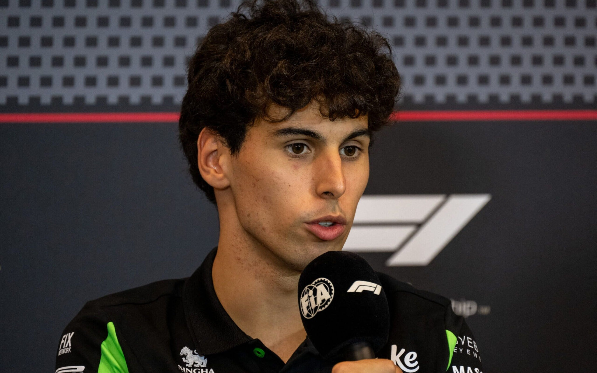 Kick Sauber's Brazilian driver Gabriel Bortoleto speaks during the drivers' press conference at the Circuit de Monaco in Monaco, on May 22, 2025, ahead of the Formula One Monaco Grand Prix. (Photo by Andrej ISAKOVIC / AFP)